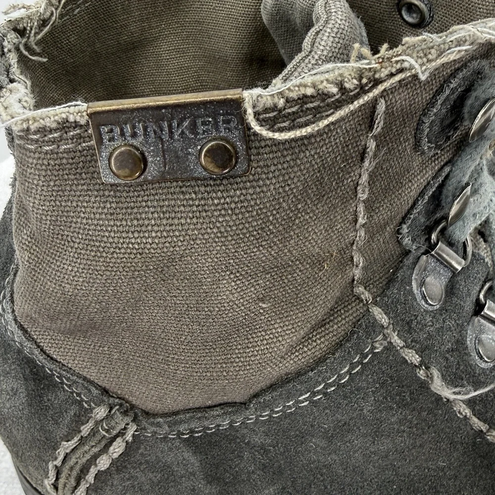 Bunker Boots Suede Lace Up Combat Boots Tara Size 8.5 Tibet Tin